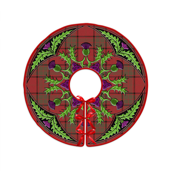 Maxwell Weathered Clan Badge Tartan Christmas Tree Skirt Scottish Thistle Design
