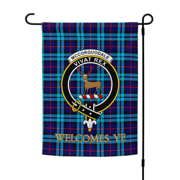 McCorquodale Clan Badge Tartan Garden Flag