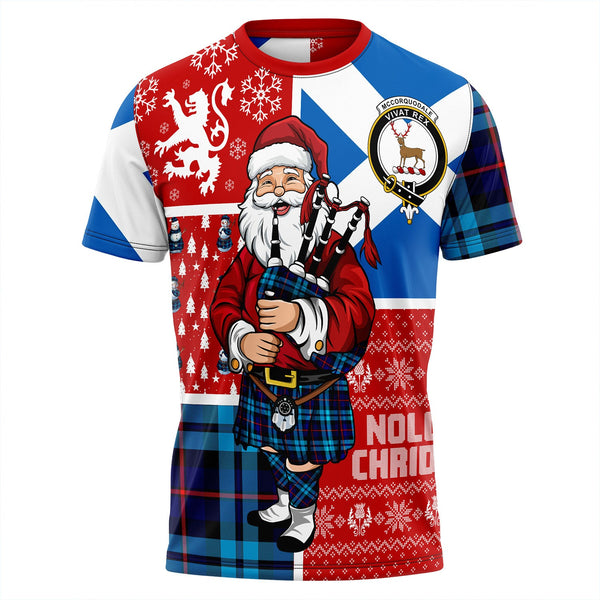 McCorquodale Clan Badge Tartan T-Shirt Scotland Christmas Santa