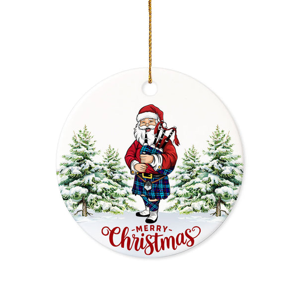 McCorquodale Tartan Ceramic Ornament Santa