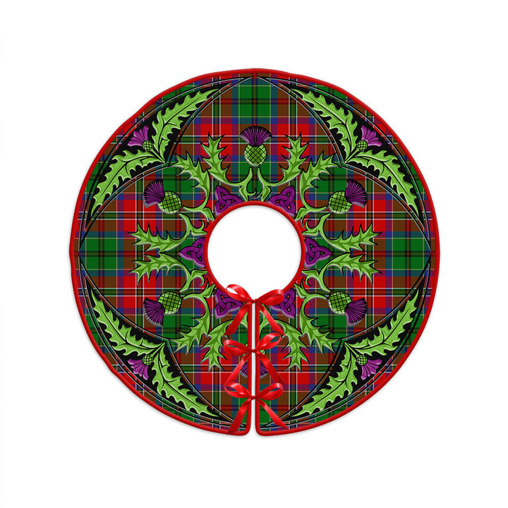 McCulloch Clan Badge Tartan Christmas Tree Skirt Scottish Thistle Design