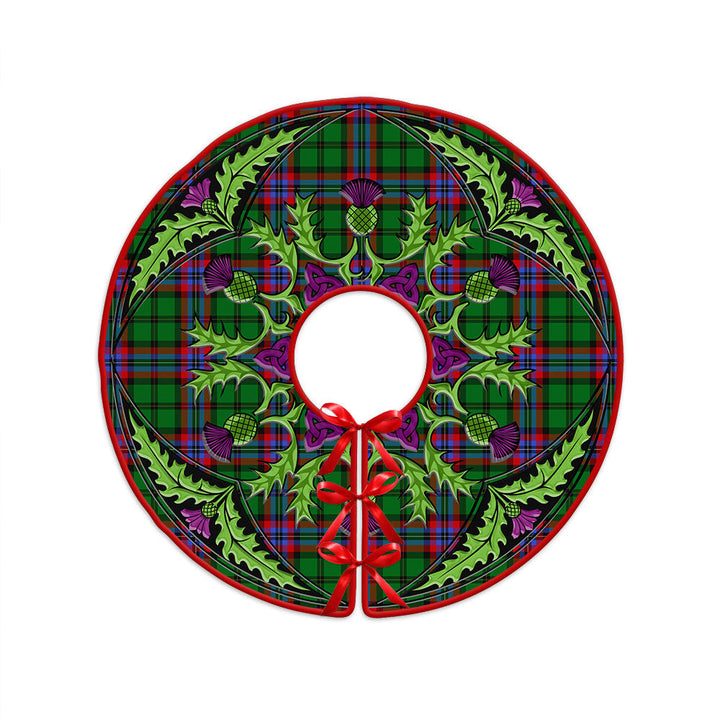 McGeachie Clan Badge Tartan Christmas Tree Skirt Scottish Thistle Design