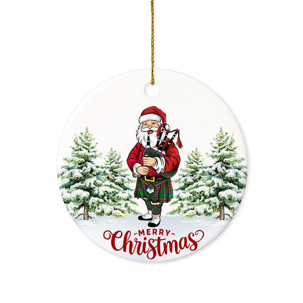 McGeachie Tartan Ceramic Ornament Santa