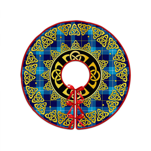 McKerrell Clan Badge Tartan Christmas Tree Skirt Golden Celtic Heritage