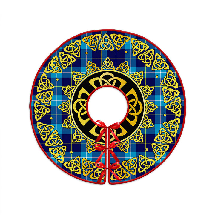 McKerrell Clan Badge Tartan Christmas Tree Skirt Golden Celtic Heritage
