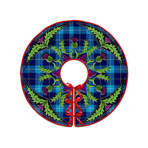 McKerrell Clan Badge Tartan Christmas Tree Skirt Scottish Thistle Design