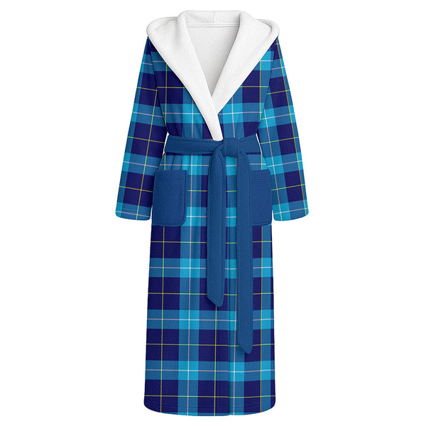 McKerrell Clan Badge Tartan Flannel Hooded Bathrobe