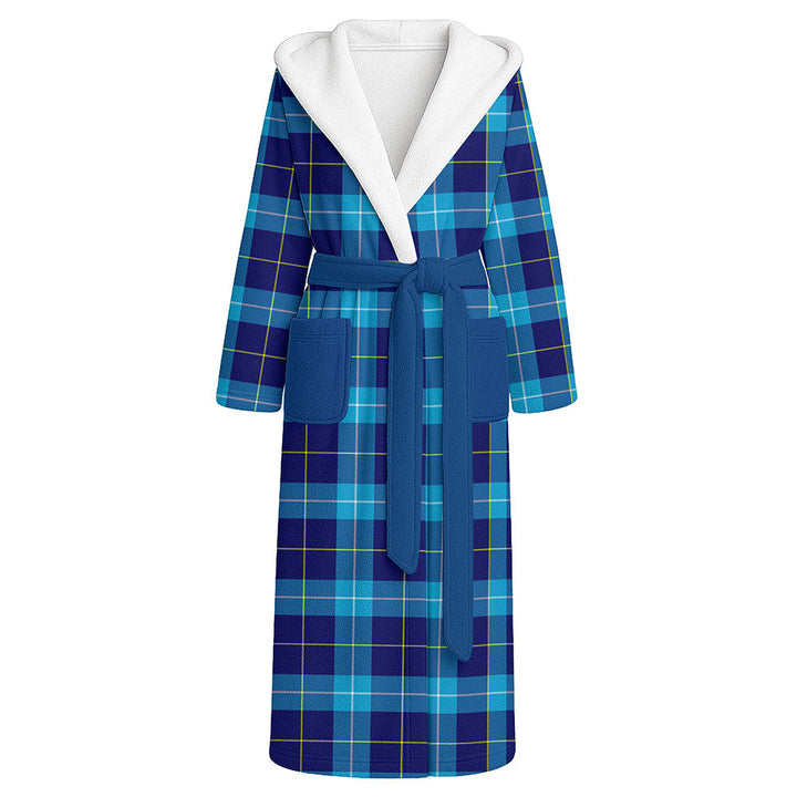 McKerrell Clan Badge Tartan Flannel Hooded Bathrobe