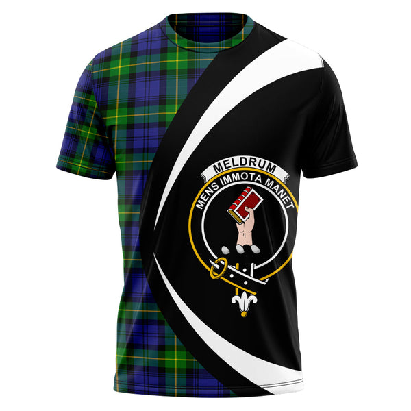 Meldrum Clan Badge Tartan T-Shirt Circle Style Personalized