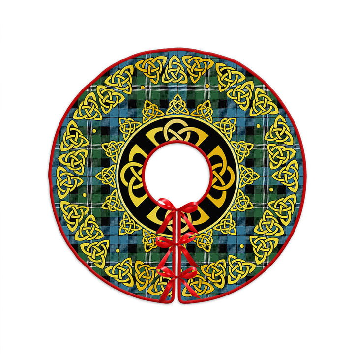 Melville Ancient Clan Badge Tartan Christmas Tree Skirt Golden Celtic Heritage
