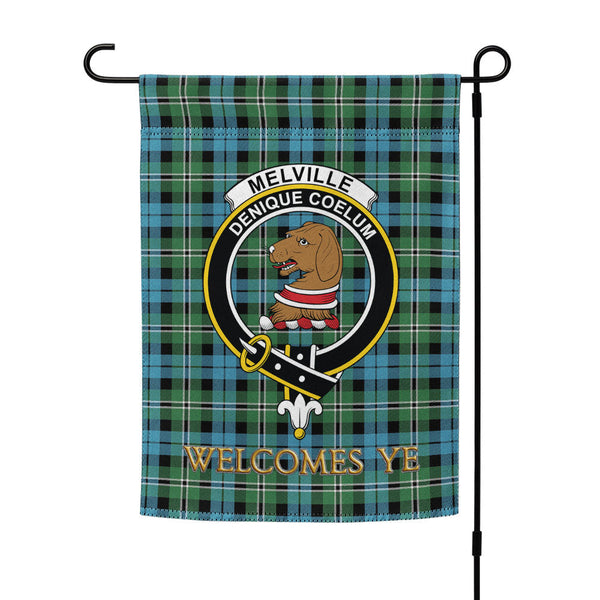 Melville Ancient Clan Badge Tartan Garden Flag