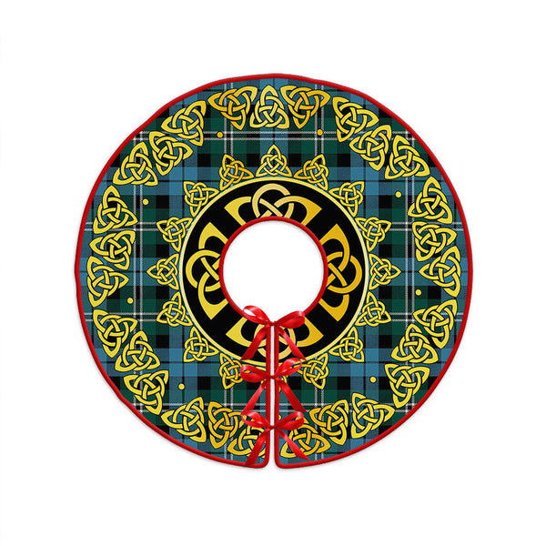 Melville Modern Clan Badge Tartan Christmas Tree Skirt Golden Celtic Heritage
