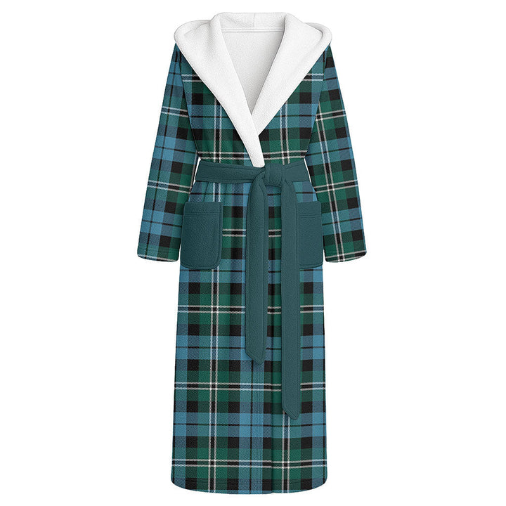 Melville Modern Clan Badge Tartan Flannel Hooded Bathrobe