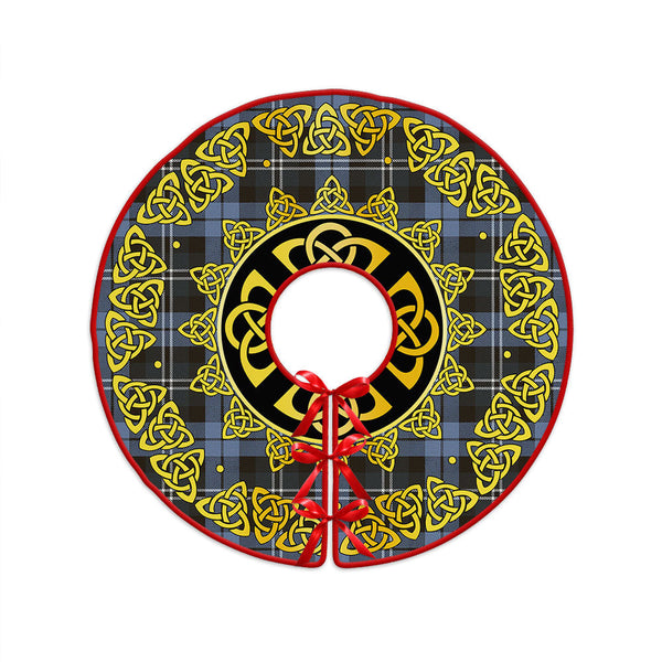 Melville Weathered Clan Badge Tartan Christmas Tree Skirt Golden Celtic Heritage
