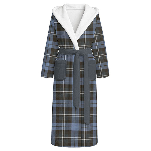 Melville Weathered Clan Badge Tartan Flannel Hooded Bathrobe