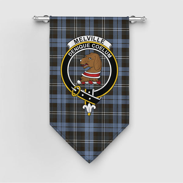 Melville Weathered Clan Badge Tartan Gonfalon