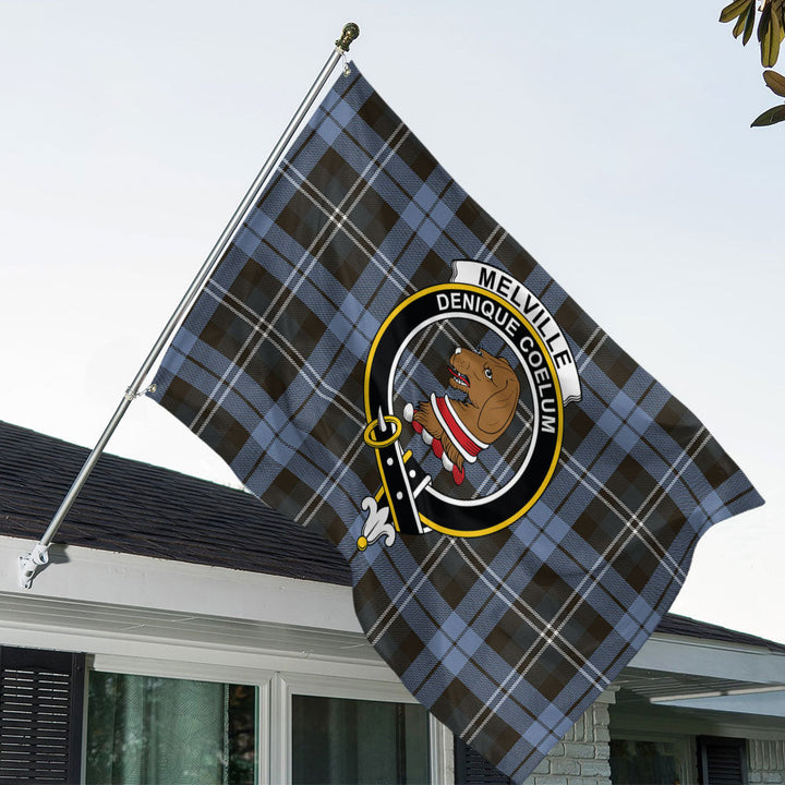 Melville Weathered Clan Badge Tartan House Flag