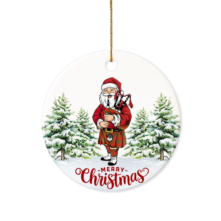 Menzies Ancient Tartan Ceramic Ornament Santa