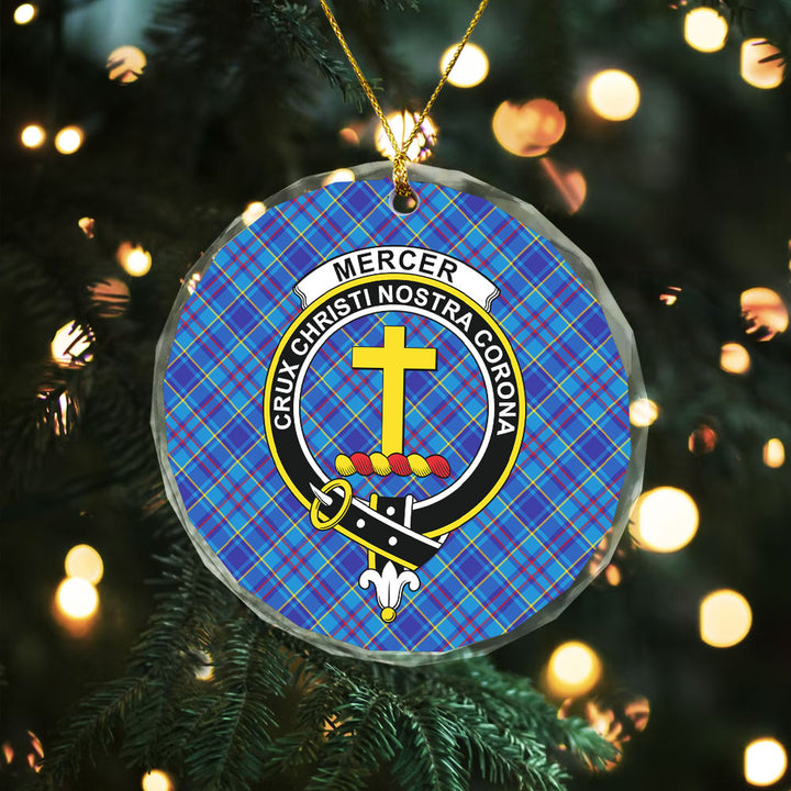 Mercer Modern Clan Badge Tartan Glass Ornament
