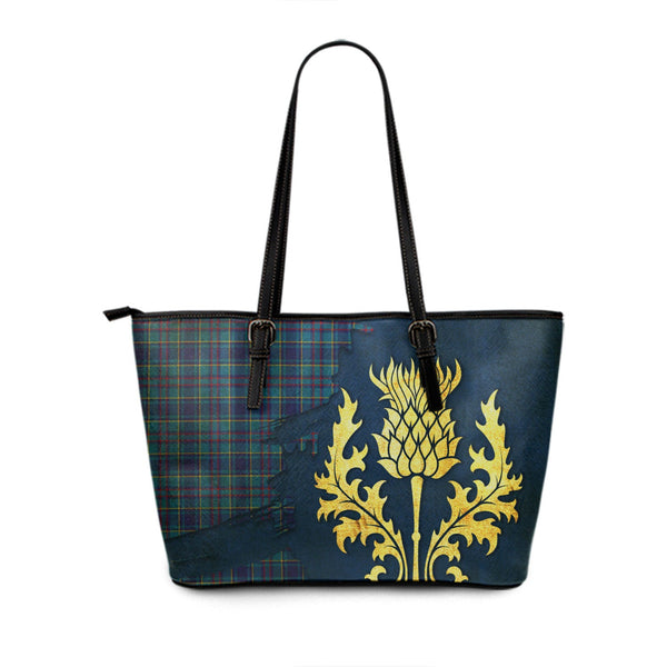 Mercer Modern Tartan Leather Tote Bag Thistle Oldest Style
