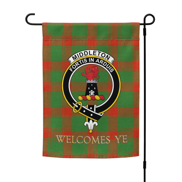 Middleton Modern Clan Badge Tartan Garden Flag