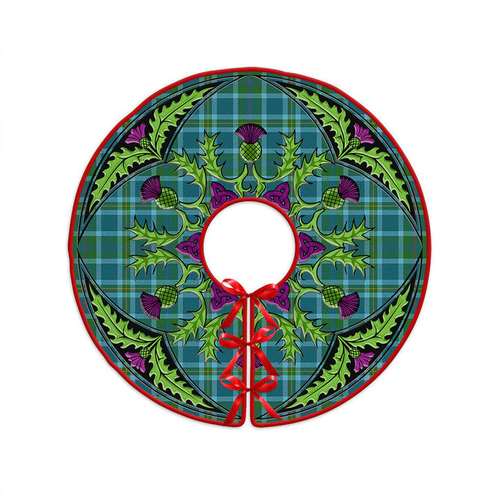 Miller Ancient Clan Badge Tartan Christmas Tree Skirt Scottish Thistle Design