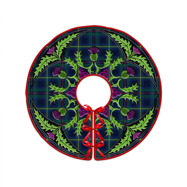 Miller Modern Clan Badge Tartan Christmas Tree Skirt Scottish Thistle Design