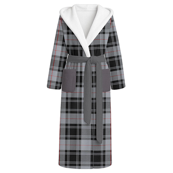 Moffat Modern Clan Badge Tartan Flannel Hooded Bathrobe