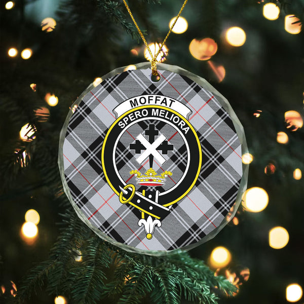 Moffat Modern Clan Badge Tartan Glass Ornament