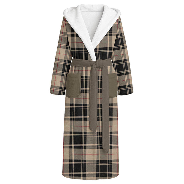 Moffat Weathered Clan Badge Tartan Flannel Hooded Bathrobe