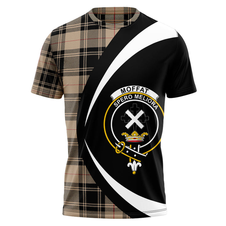 Moffat Weathered Clan Badge Tartan T-Shirt Circle Style Personalized