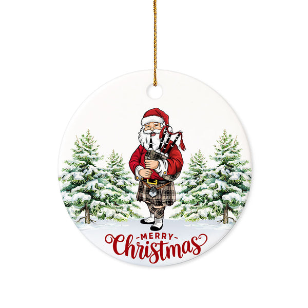 Moffat Weathered Tartan Ceramic Ornament Santa