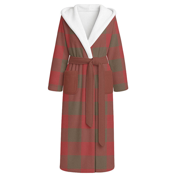 Moncrieffe Weathered Clan Badge Tartan Flannel Hooded Bathrobe