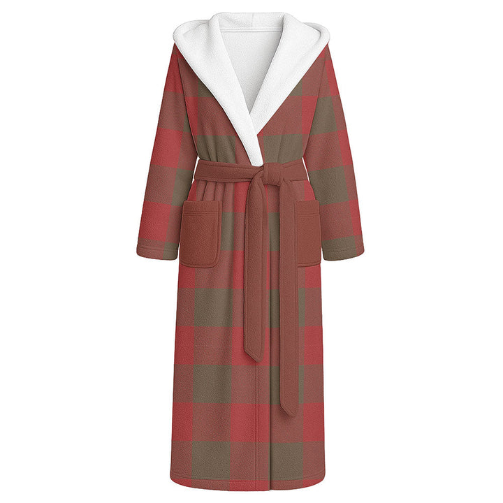Moncrieffe Weathered Clan Badge Tartan Flannel Hooded Bathrobe