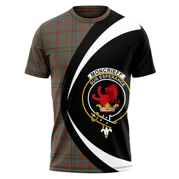 Moncrieffe of Atholl Weathered Clan Badge Tartan T-Shirt Circle Style Personalized