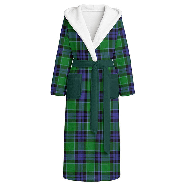 Monteith Clan Badge Tartan Flannel Hooded Bathrobe