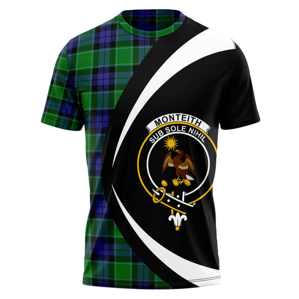 Monteith Clan Badge Tartan T-Shirt Circle Style Personalized