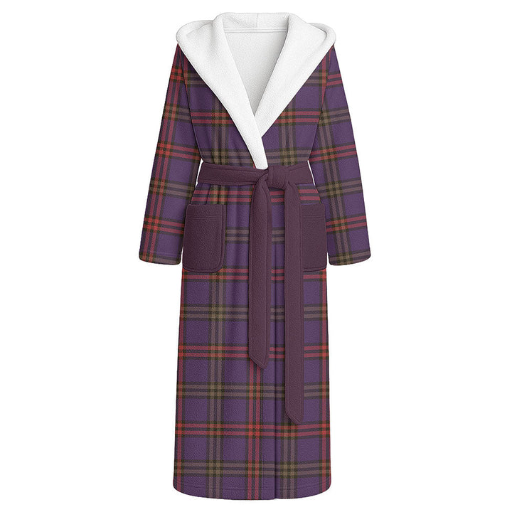 Montgomery Weathered Clan Badge Tartan Flannel Hooded Bathrobe