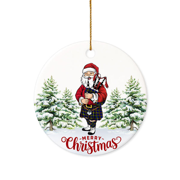 More (Muir) Tartan Ceramic Ornament Santa
