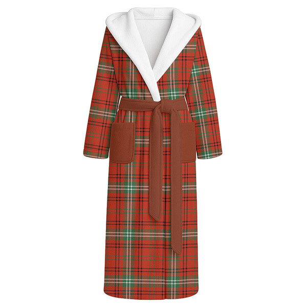 Morrison Ancient Clan Badge Tartan Flannel Hooded Bathrobe