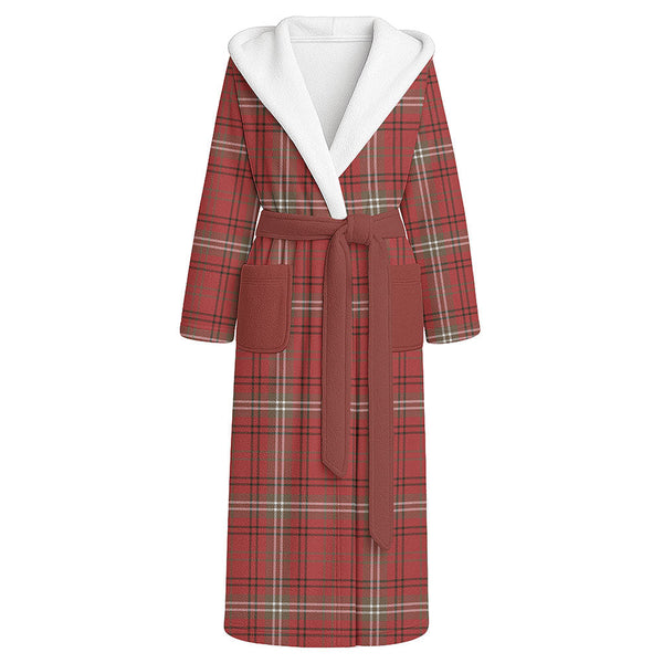 Morrison Weathered Clan Badge Tartan Flannel Hooded Bathrobe