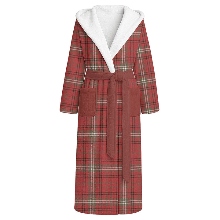 Morrison Weathered Clan Badge Tartan Flannel Hooded Bathrobe