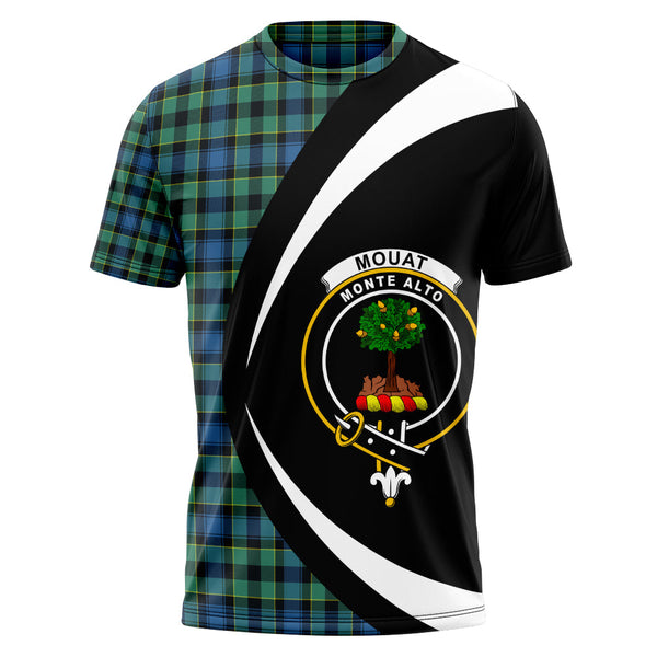 Mouat Clan Badge Tartan T-Shirt Circle Style Personalized