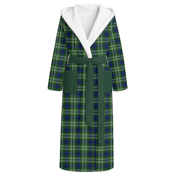 Mow Clan Badge Tartan Flannel Hooded Bathrobe