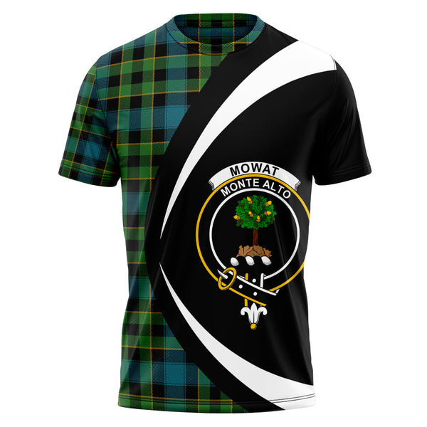 Mowat Ancient Clan Badge Tartan T-Shirt Circle Style Personalized