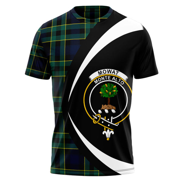 Mowat Modern Clan Badge Tartan T-Shirt Circle Style Personalized