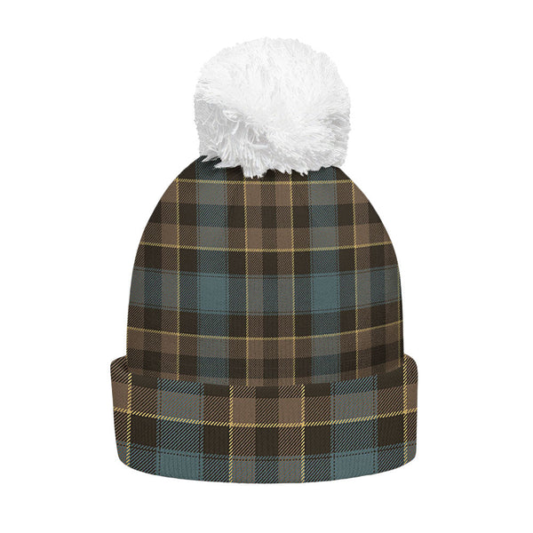 Mowat Weathered Clan Badge Tartan Bobble Beanie Hat