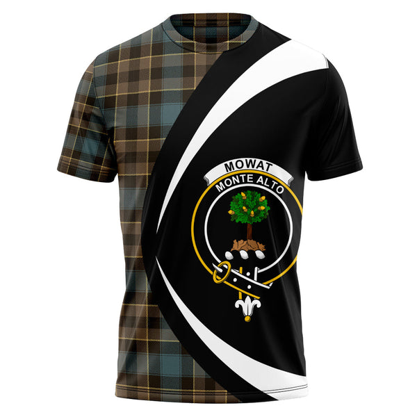 Mowat Weathered Clan Badge Tartan T-Shirt Circle Style Personalized