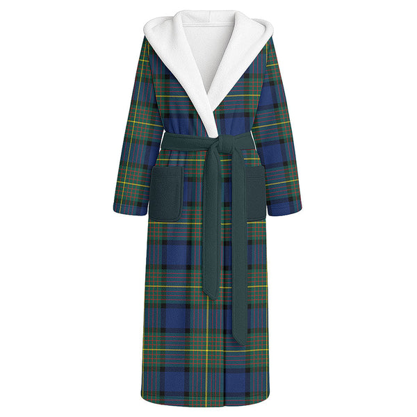 Muir Modern Clan Badge Tartan Flannel Hooded Bathrobe