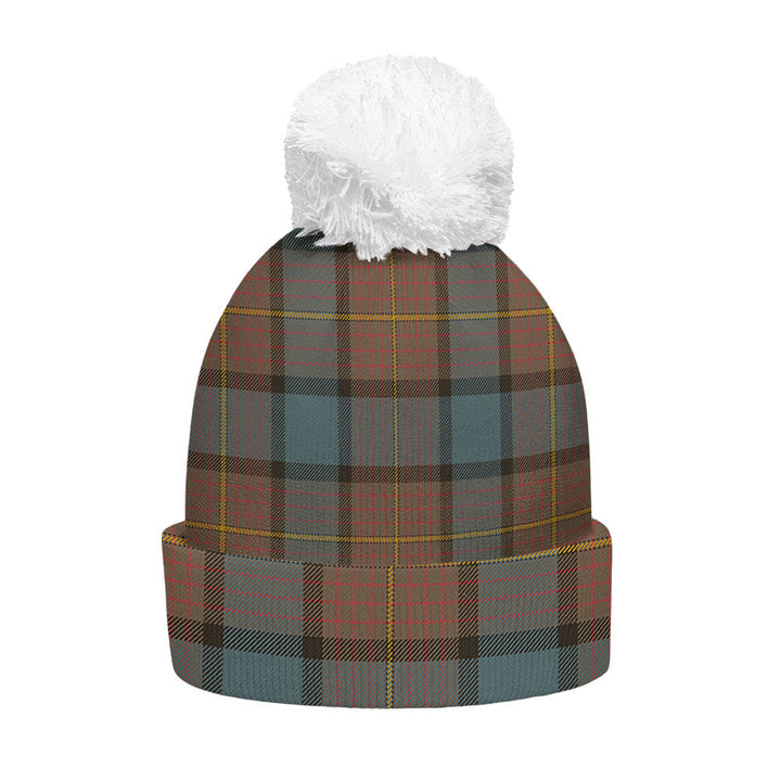 Muir Weathered Clan Badge Tartan Bobble Beanie Hat